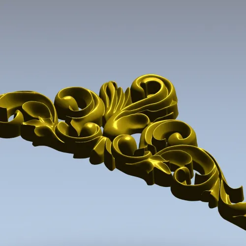 Baroque Acanthus Pediment STL 3D Model for CNC