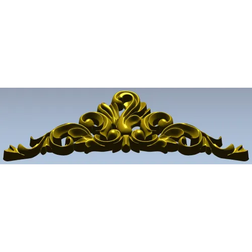 Baroque Acanthus Pediment STL 3D Model for CNC