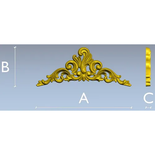 Baroque Acanthus Pediment STL 3D Model for CNC
