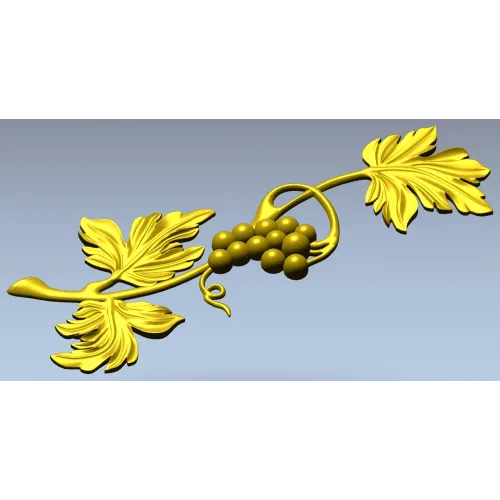 Grapevine ornamental STL relief for CNC milling and decorative panels