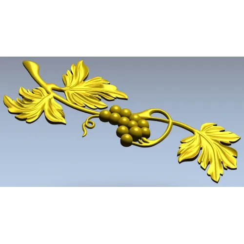 Grapevine ornamental STL relief for CNC milling and decorative panels