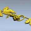 Grapevine ornamental STL relief for CNC milling and decorative panels
