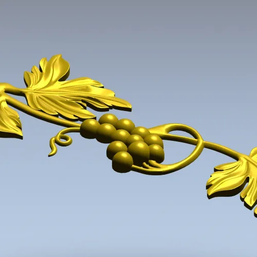 Grapevine ornamental STL relief for CNC milling and decorative panels