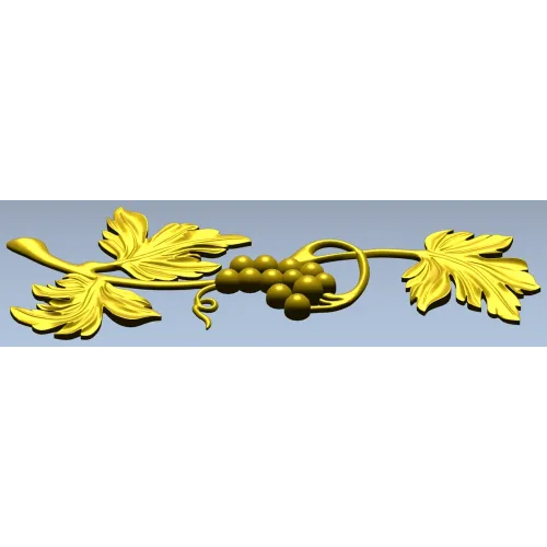Grapevine ornamental STL relief for CNC milling and decorative panels