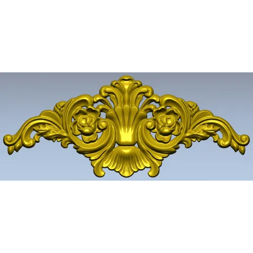 Baroque Floral Crest - STL 3D model for CNC