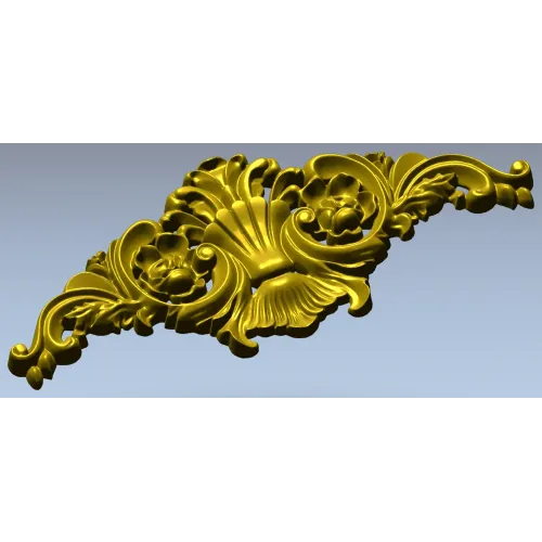 Baroque Floral Crest - STL 3D model for CNC