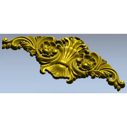 Baroque Floral Crest - STL 3D model for CNC
