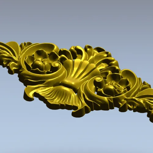 Baroque Floral Crest - STL 3D model for CNC