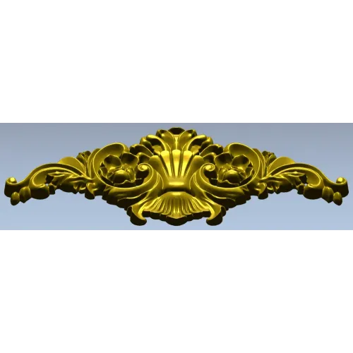Baroque Floral Crest - STL 3D model for CNC