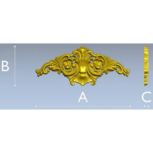 Baroque Floral Crest - STL 3D model for CNC