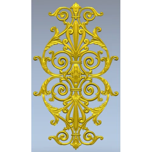 Baroque Acanthus Vertical Cartouche STL