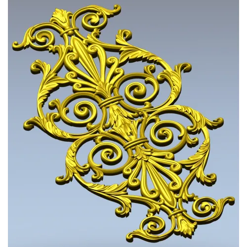 Baroque Acanthus Vertical Cartouche STL
