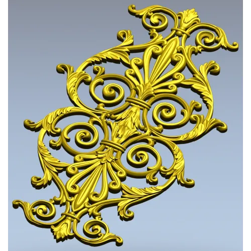 Baroque Acanthus Vertical Cartouche STL