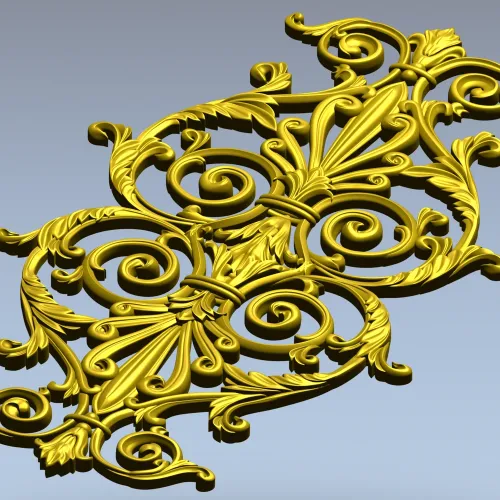Baroque Acanthus Vertical Cartouche STL