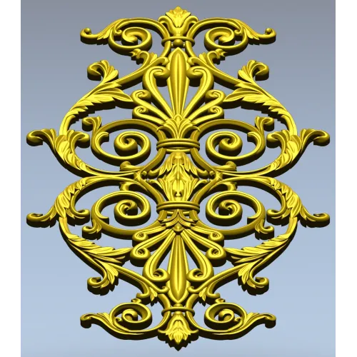 Baroque Acanthus Vertical Cartouche STL