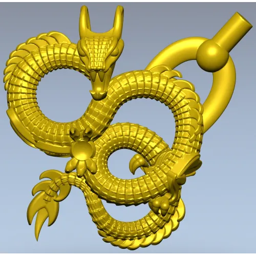 Twined Dragon Ornament - STL 3D Model for CNC