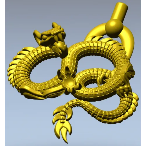 Twined Dragon Ornament - STL 3D Model for CNC