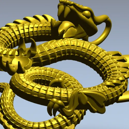 Twined Dragon Ornament - STL 3D Model for CNC