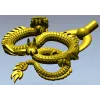 Twined Dragon Ornament - STL 3D Model for CNC