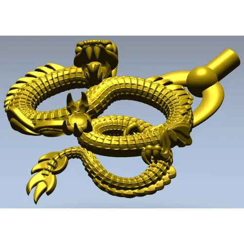 Twined Dragon Ornament - STL 3D Model for CNC