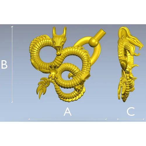 Twined Dragon Ornament - STL 3D Model for CNC