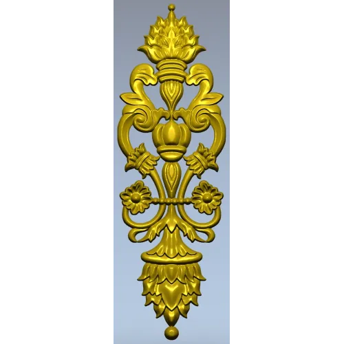 Вертикальная декоративная аплика в барочном стиле - STL модель для ЧПУ