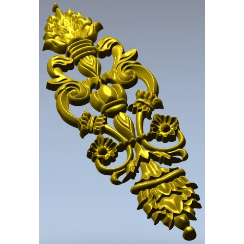 Вертикальная декоративная аплика в барочном стиле - STL модель для ЧПУ