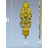 Вертикальная декоративная аплика в барочном стиле - STL модель для ЧПУ