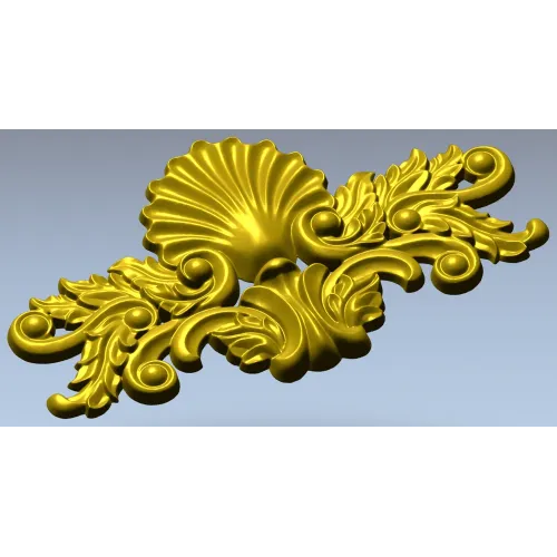 Декоративный картуш с раковиной - STL модель для ЧПУ