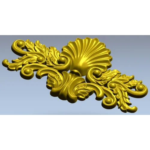 Декоративный картуш с раковиной - STL модель для ЧПУ