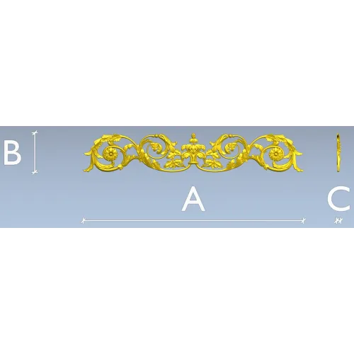 Ornamental Acanthus Scroll Frieze stl 3D model for CNC
