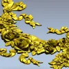 Rococo floral garland STL 3D model for CNC router and decorative panels