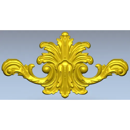 Ornate acanthus cartouche 3D STL for CNC carving
