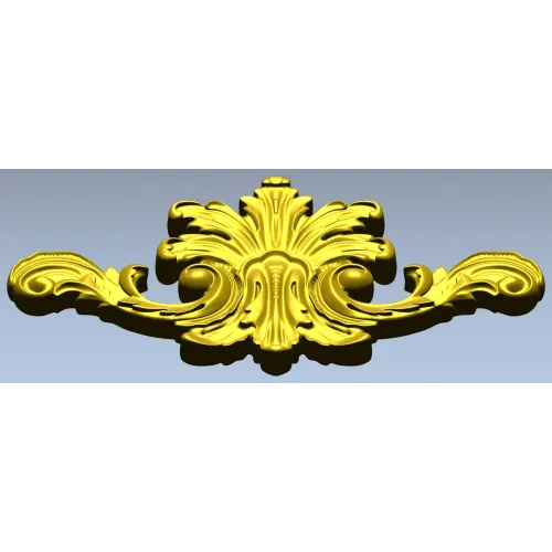 Ornate acanthus cartouche 3D STL for CNC carving