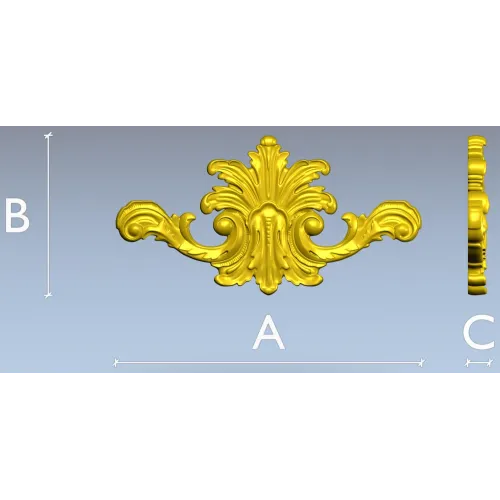 Ornate acanthus cartouche 3D STL for CNC carving