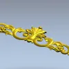 Acanthus Scroll Decorative STL for CNC - high relief 3D model