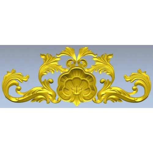 Shell & Acanthus Cartouche STL 3D Model for CNC