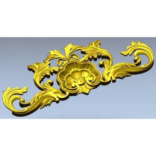 Shell & Acanthus Cartouche STL 3D Model for CNC