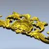Shell & Acanthus Cartouche STL 3D Model for CNC