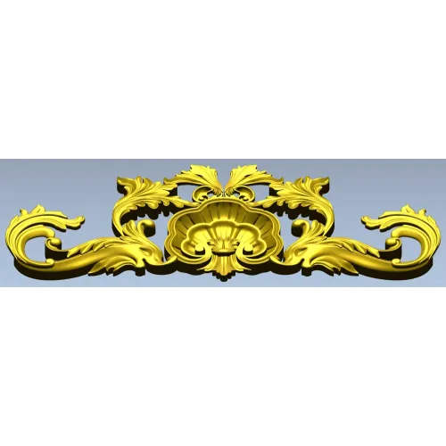 Shell & Acanthus Cartouche STL 3D Model for CNC
