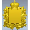 Royal Crowned Cartouche - STL 3D Model for CNC
