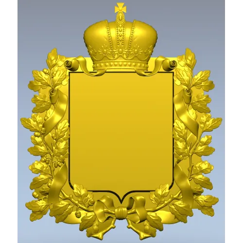 Royal Crowned Cartouche - STL 3D Model for CNC