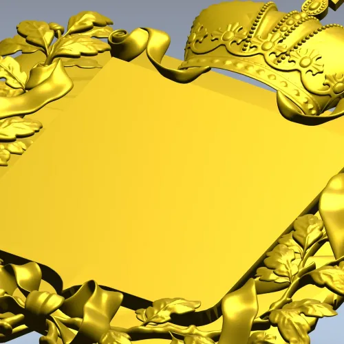 Royal Crowned Cartouche - STL 3D Model for CNC