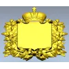 Royal Crowned Cartouche - STL 3D Model for CNC