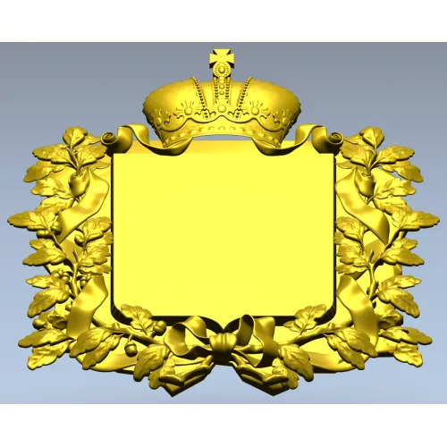 Royal Crowned Cartouche - STL 3D Model for CNC
