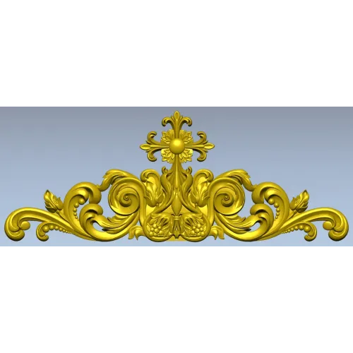 Ornamental Acanthus Crest - High Relief STL 3D Model for CNC