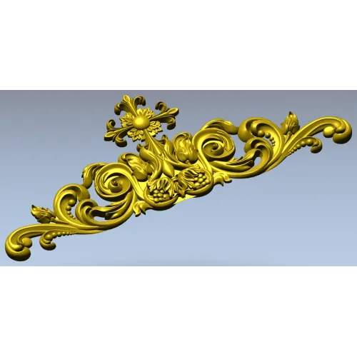 Ornamental Acanthus Crest - High Relief STL 3D Model for CNC