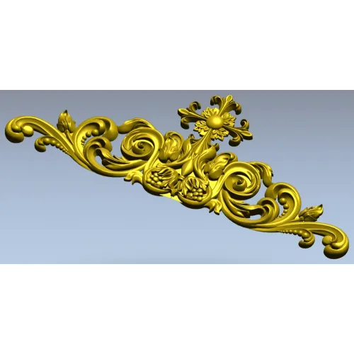Ornamental Acanthus Crest - High Relief STL 3D Model for CNC