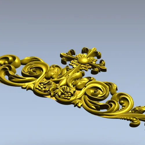 Ornamental Acanthus Crest - High Relief STL 3D Model for CNC