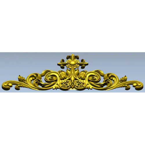 Ornamental Acanthus Crest - High Relief STL 3D Model for CNC